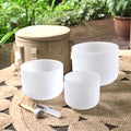 Set of 3 White Sound Therapy Bowls in Beige Case Dispatch May 18th
