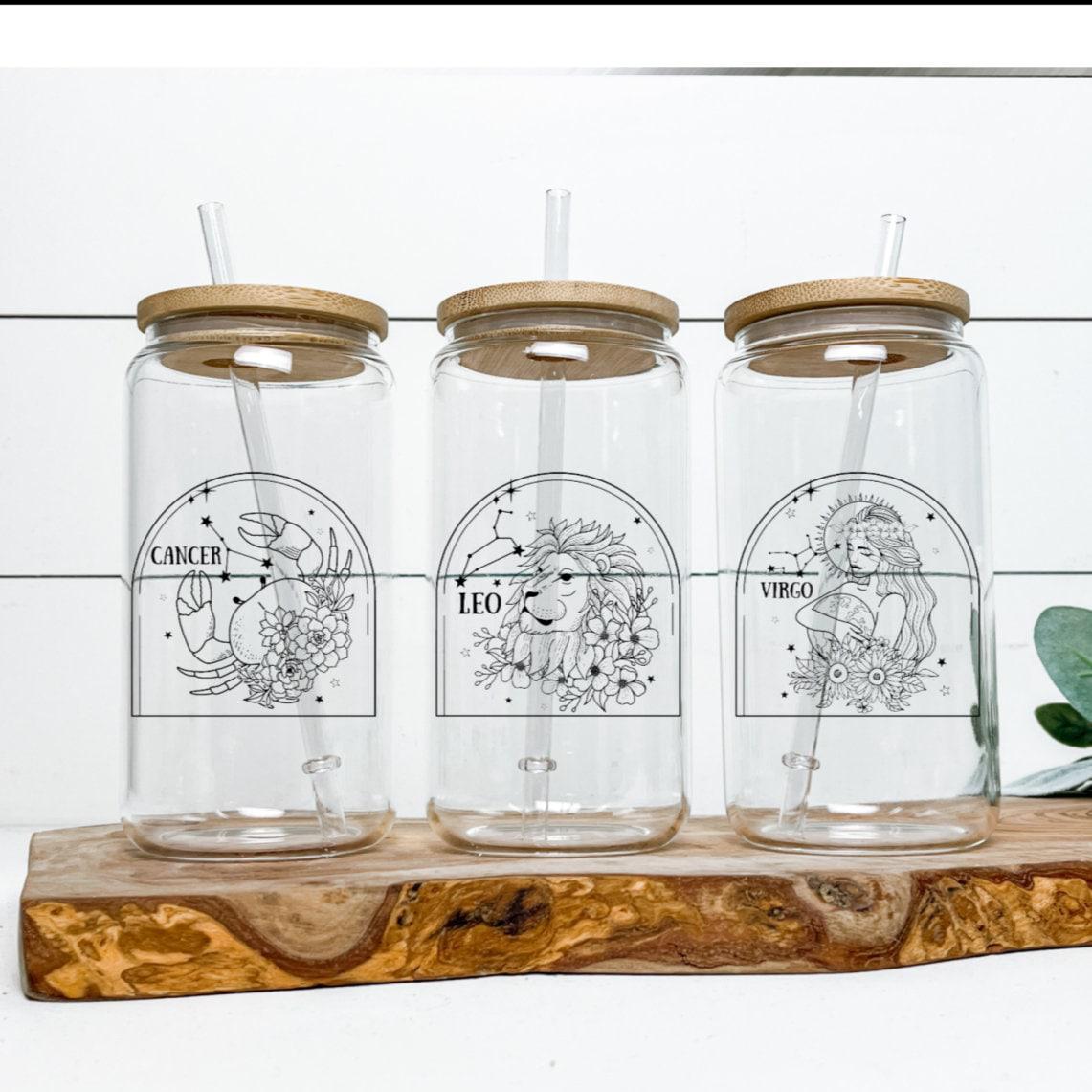 Zodiac Constellation Glass Cup