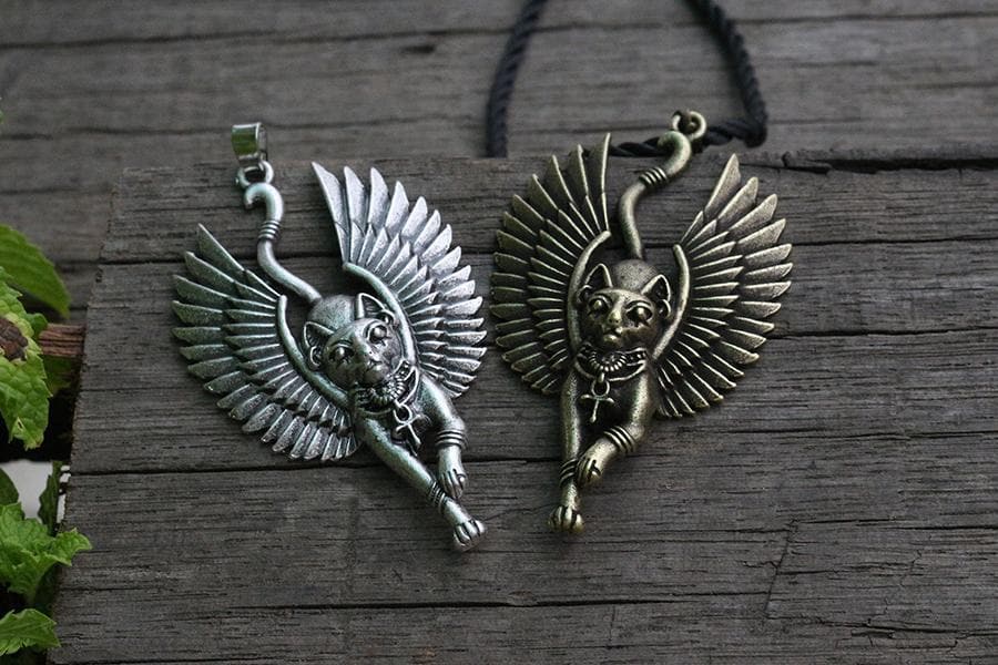 Ancient Egypt Bastet Goddess of Cats Stainless Steel Necklace