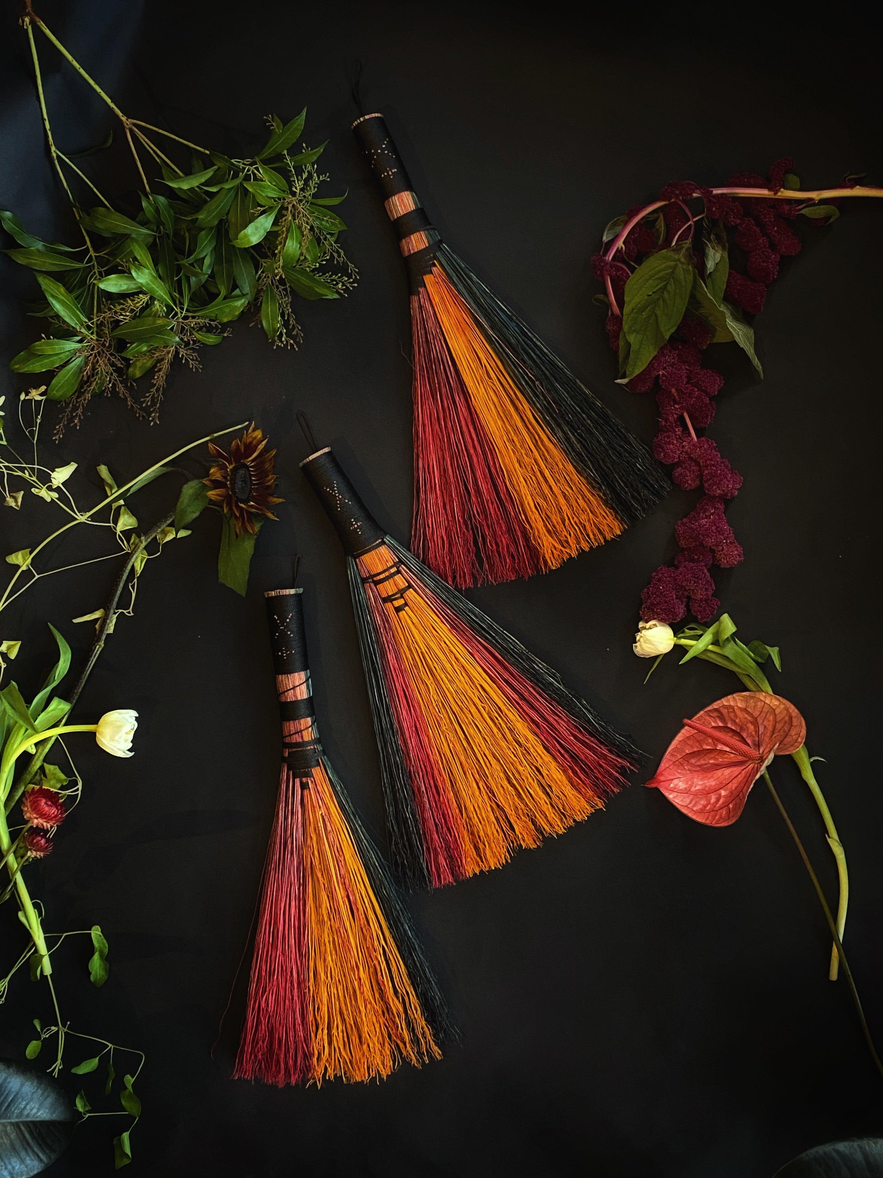 Hand Dyed, Specialty Hawk Tail Brooms