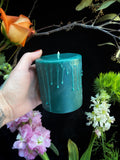 Forrest Green Beeswax Pillar Ritual Candles