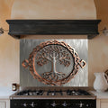 Tempered Glass Backsplash for Kitchen – Celtic Tree of Life Custom Splashback Glass Panel