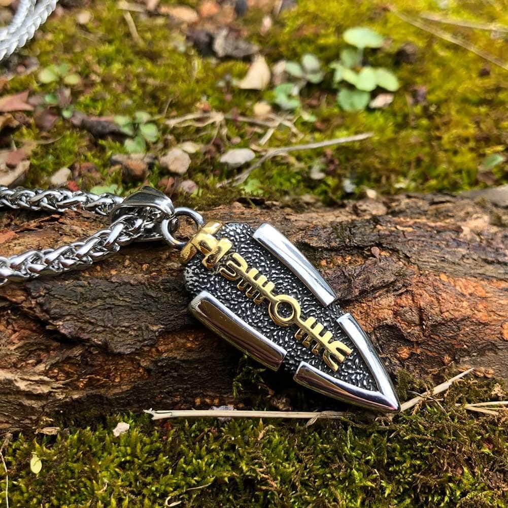 Vikings Odin's Gungir Valknut Stainless Steel Necklace