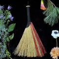 Natural & Color Streak Turkey Tail Brooms - Woven Black Wrapped
